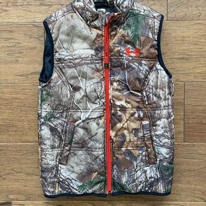 Under Armour Kids Woodland Camo Vest with Orange Accents